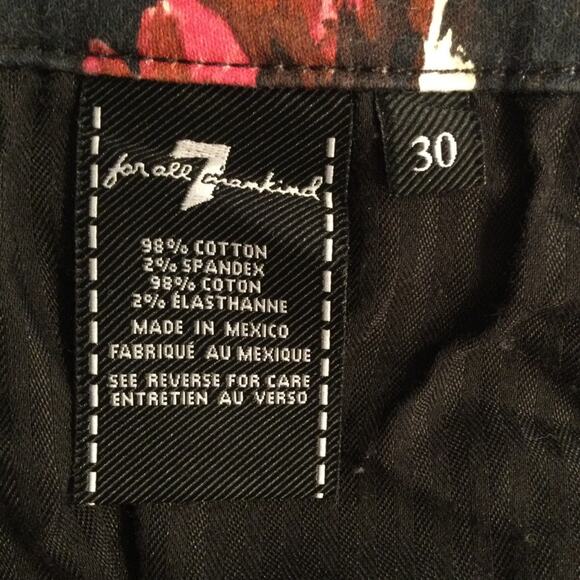 7FAM Super Skinny Ankle Floral Jeans 30 - Picture 7 of 8